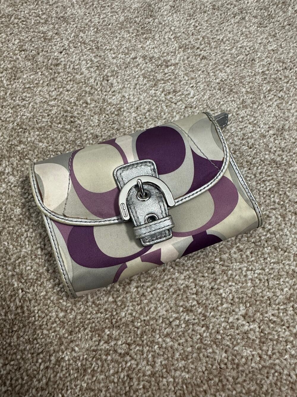 Coach Soho Trifold Purple Logo Wallet